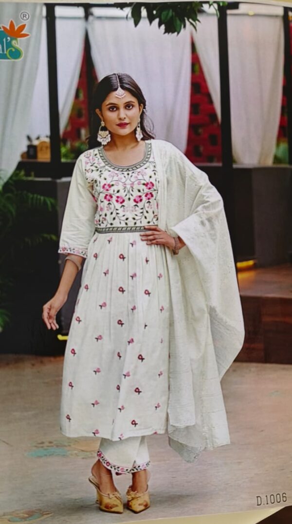 Kushal 3PCS Umbrella Embroidery Kurthi