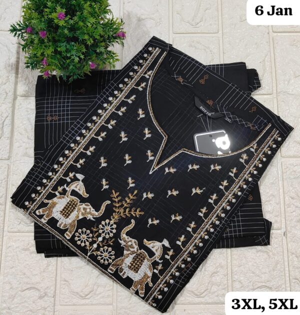 Zorra Strait cut Kurthi with Hand embroidory 3