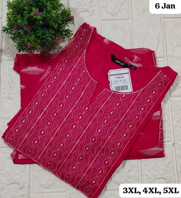 Zorra Strait cut Kurthi with Hand embroidory 4