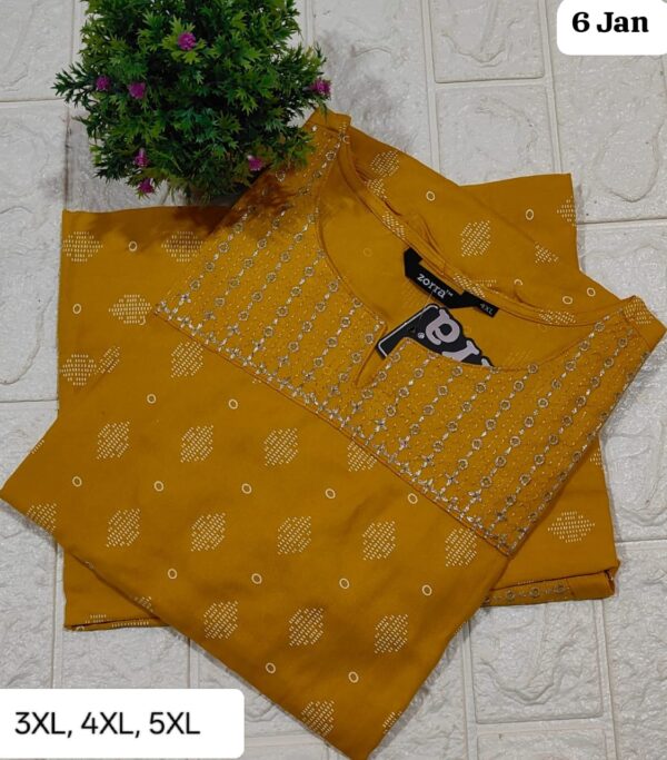 Zorra Strait cut Kurthi with Hand embroidory 5