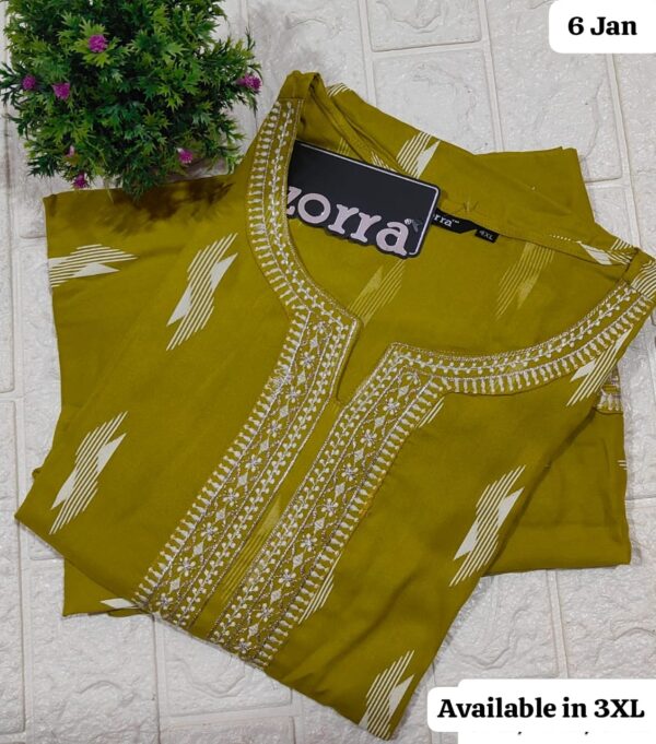 Zorra Strait cut Kurthi with Hand embroidory 8