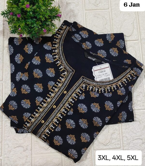 Zorra Strait cut Kurthi with Hand embroidory 9